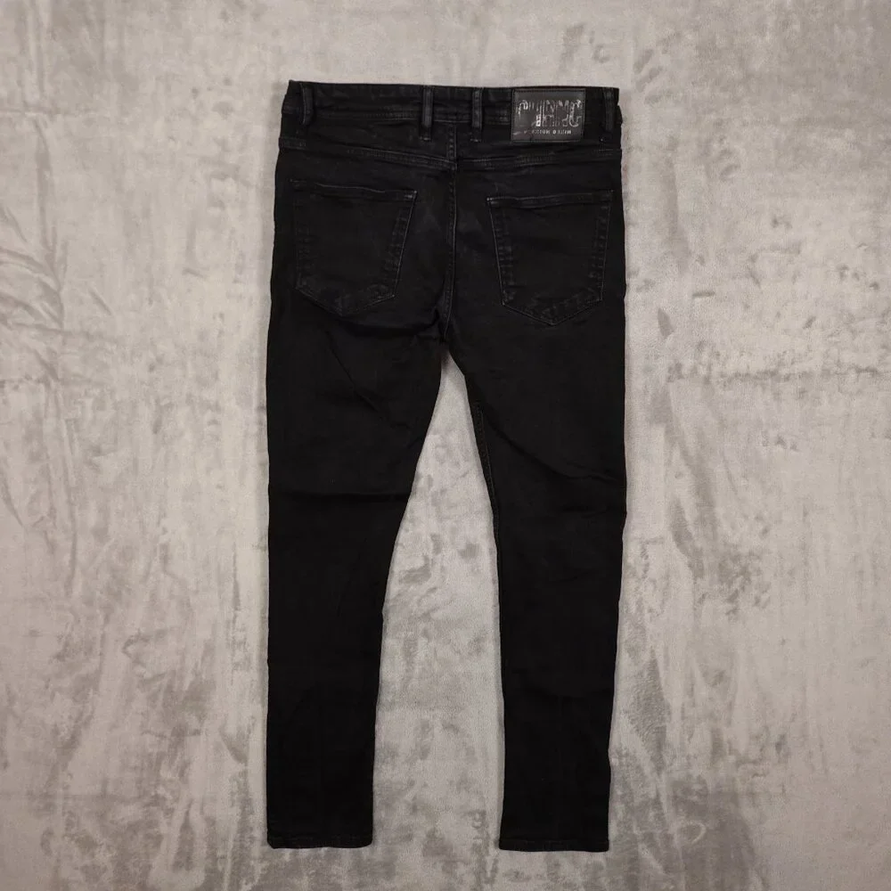 Chronic jeans skinny men's 33 black‎ denim button fly